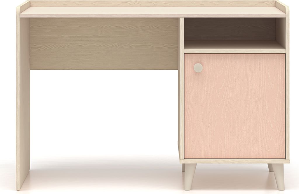 Schreibtisch 1-türig Alycia Beige und Rosa