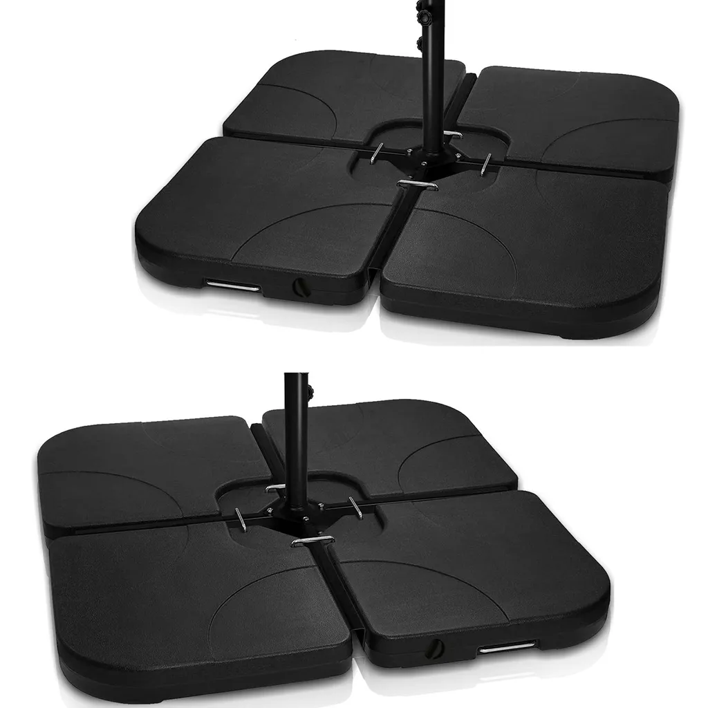 Set di 4 pesi per ombrelli Yakimz Quad per portaombrelli può essere riempito con 60 litri d'acqua o 80 kg di sabbia Portaombrelli in plastica HDPE