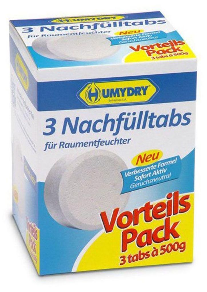 A product box of HUMYDRY Nachfülltabs for room dehumidifiers.