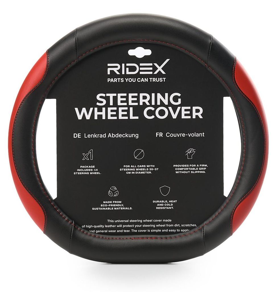 RIDEX 4791A0142 Lenkradbezug Polyurethan Ø35-37cm Schwarz Produktbild 