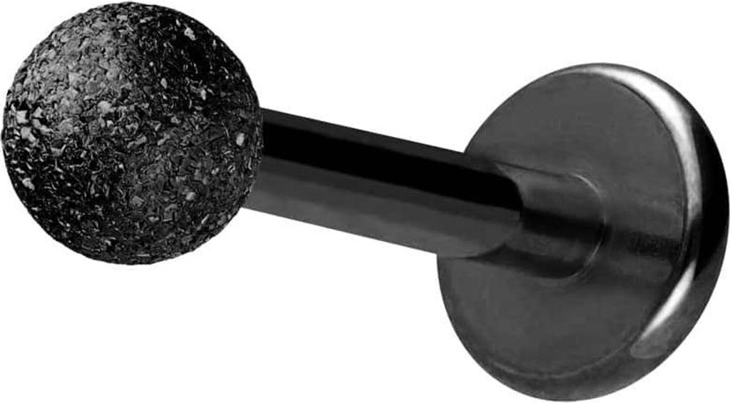 Ohrpiercing, Nasenpiercing Chirurgenstahl Labret DIAMANTOPTIK Schwarz Stablänge: 9mm | Stabstärke: 1,2mm