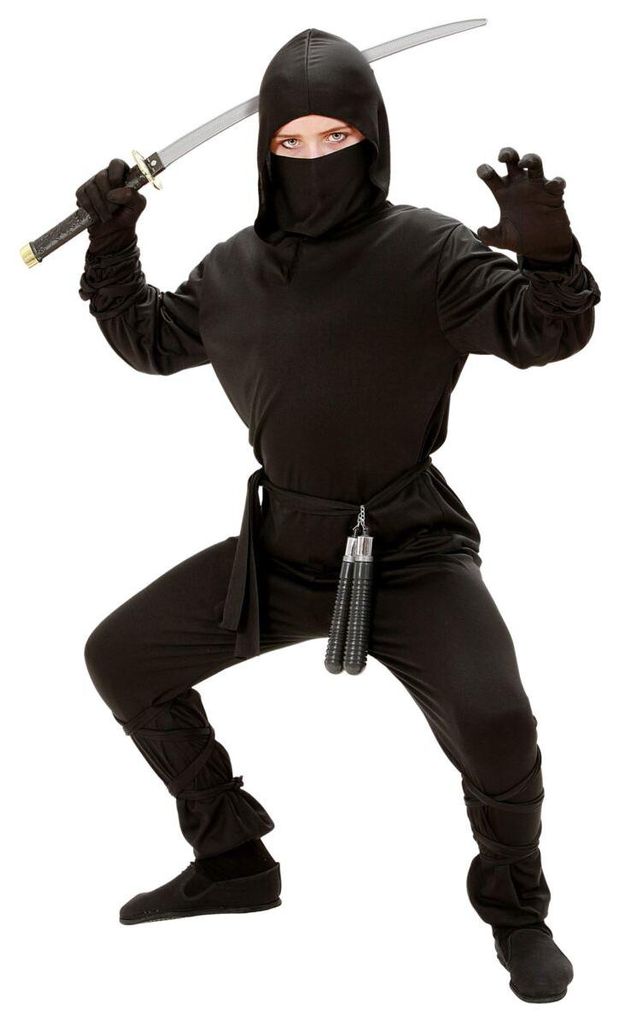 WIDMANN Kinderkostüm Ninja schwarz Größe 158 / 11-13 Jahre Produktbild 
