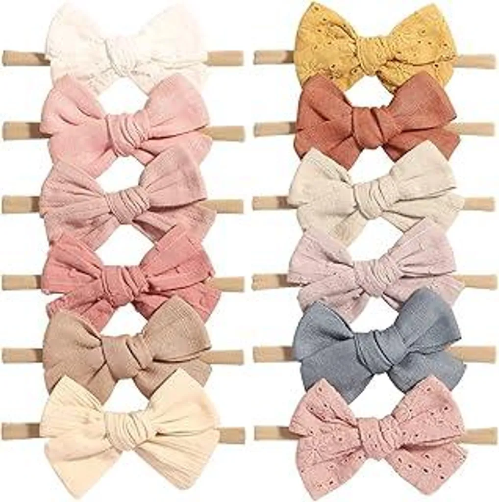 Fashband Fascia per capelli con stampa per bambini Fascia per capelli con fiocco elastica e carina per bambini e neonati (confezione da 3