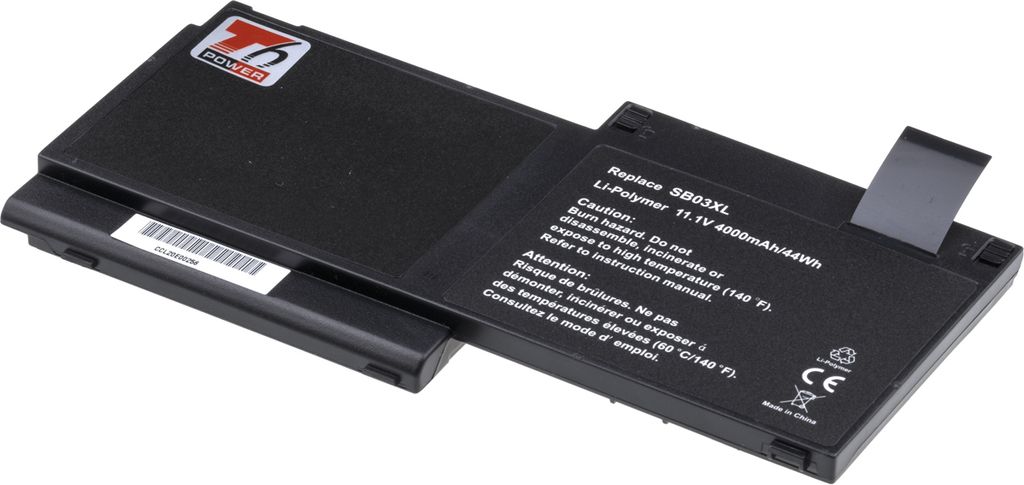 T6 Power Akku für Hewlett Packard Laptop, Teilenummer HSTNN-L13C, Li-Poly, 11,1 V, 4000 mAh (44 Wh), schwarz