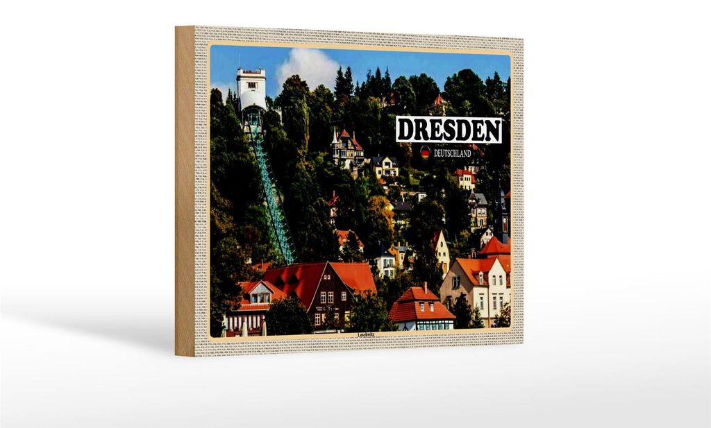 Holzschild Städte Dresden Deutschland Loschwitz 18x12 cm Produktbild 