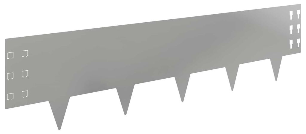vidaXL Raseneinfassung 20 pcs 100 x 25 cm Stahl Silber