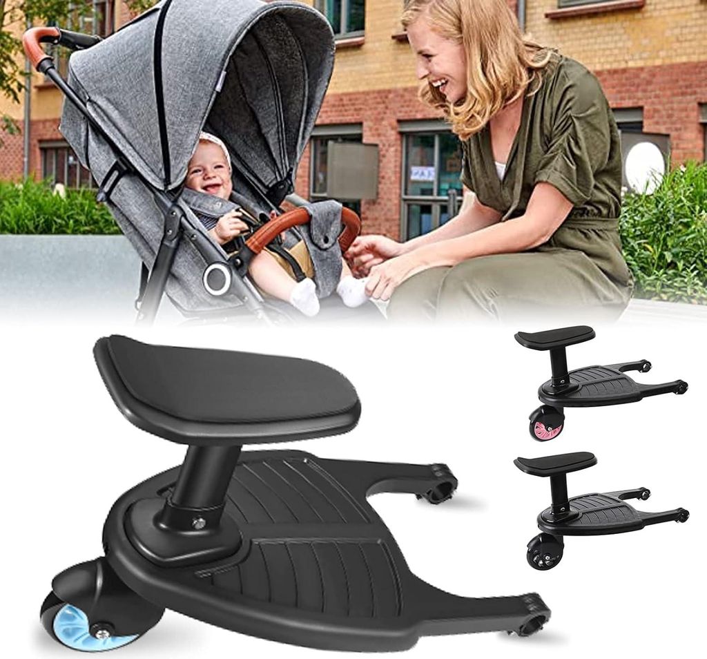 Mitfahrbrett - Universal - Mitfahrbrett mit Sitz - Für Kinderwagen/Buggy - Super praktisch!