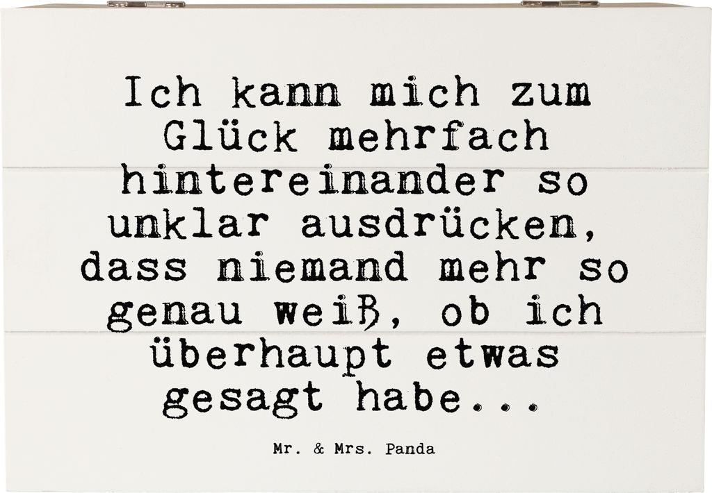 Mr. & Mrs. Panda Schatulle Ich kann mich zum... 22 x 15 cm - Weiß - Geschenk, Spruch, Holztruhe, Aufbewahrungsbox Holz, geschenkkiste, Chef, Box, ...