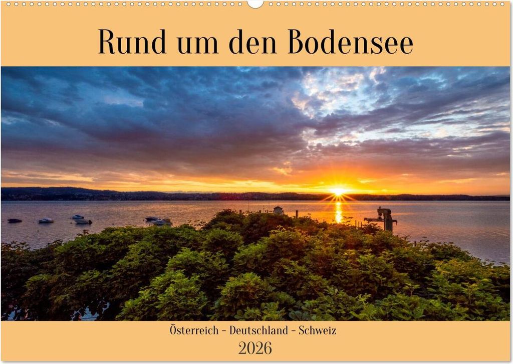 Rund um den Bodensee (Wandkalender 2026 DIN A2 quer), CALVENDO Monatskalender