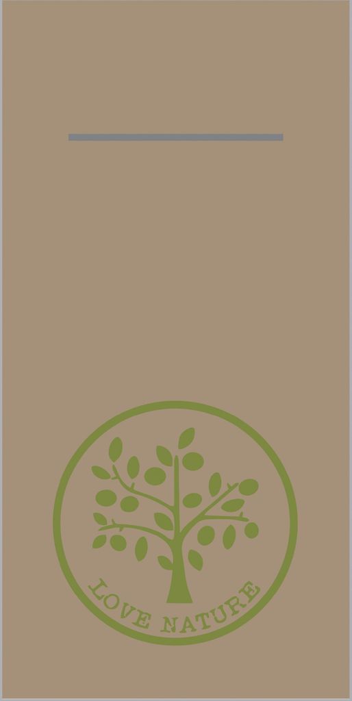 Airlaid Besteckservietten Love Nature in Beige Grey, 40 x 40 cm, 75 Stück - Mank