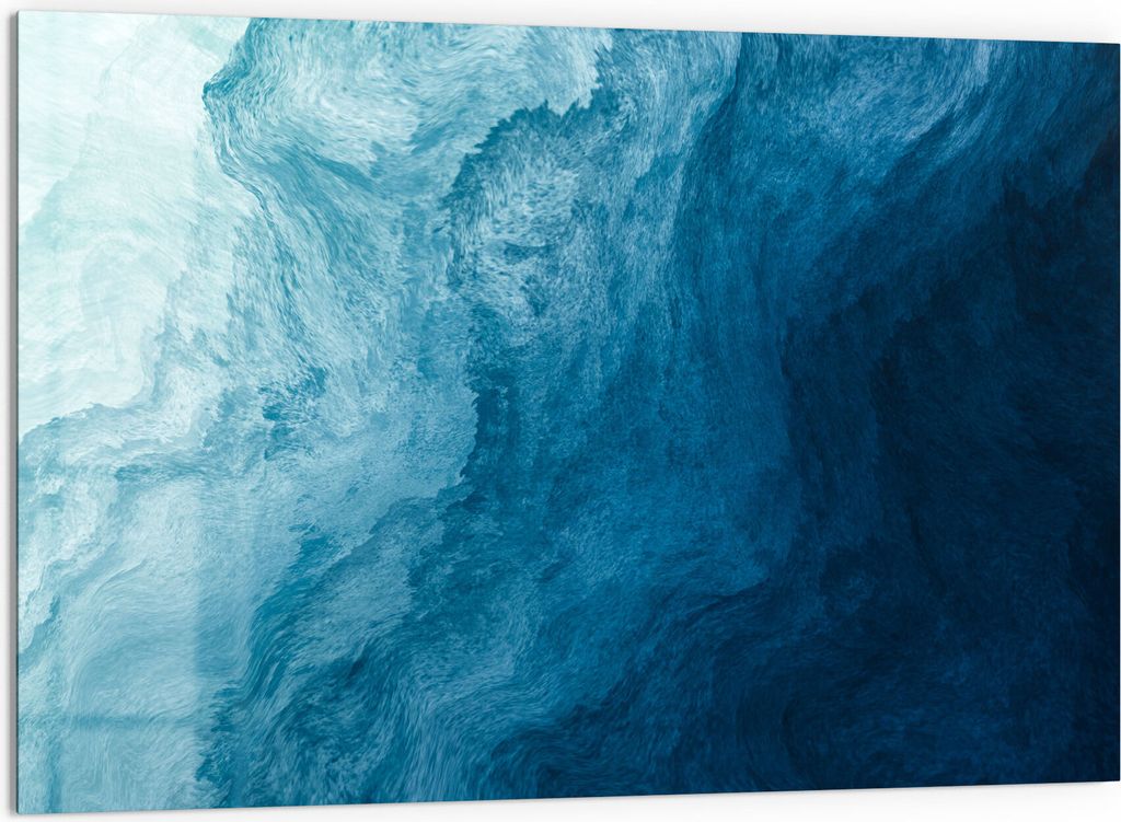 DEQORI Küchenrückwand Glas 60x40 cm 'Aufgewühlte Wellen' Spritzschutz Bad Rückwand