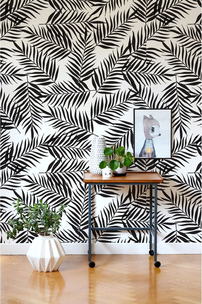 Coloray Fototapete 416x254 cm Vlies-Fototapete - Palm verlässt Blumenrolle