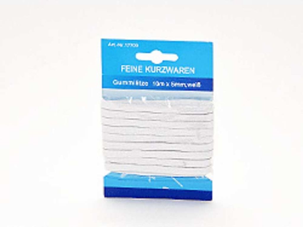 Vielseitige Gummilitze Weiß 10 Meter x 5 mm für Nähprojekte & Basteln