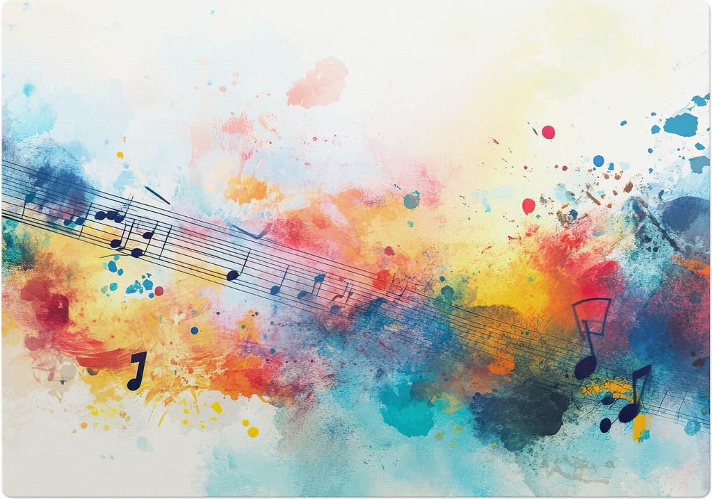 Musikalische Abstraktion – Bodenschutzmatte – Rutschfest – Schutzmatte für Büro – Vinylmatte – Stuhlunterlage – 100 x 100 cm