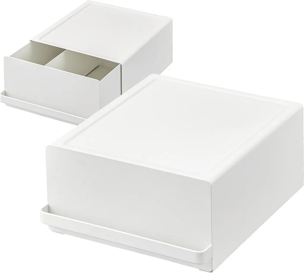 Petit Tiroir de Rangement Cuisine Blanc Yamazaki 22x11cm Gain de Place