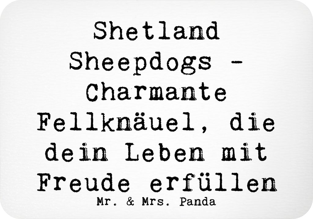 Mr. & Mrs. Panda Kühlschrankmagnet Spruch Shetland Sheepdog Glücksbringer - Weiß - Geschenk, Besitzer, Haustiere, magnet, Hunderassen Charakter,...