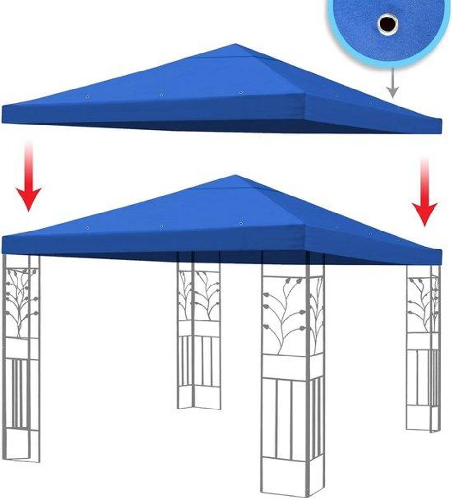 Blaues 10x10 Fuß Dach Pavillon Überdachung Polyester Einzelstufe