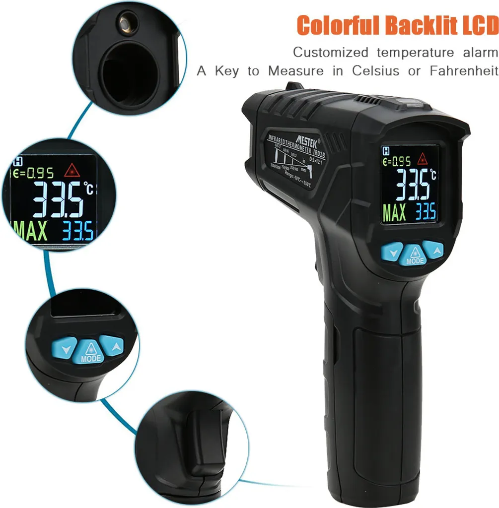 Thermomètre Industriel IR01B pour Diagnostic Thermique et Maintenance