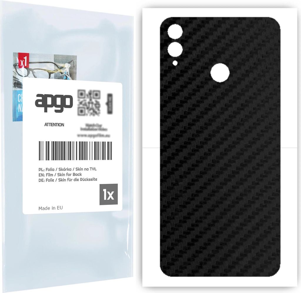 apgo Rückseite Schutzfolie für Honor 8X - Hinten Schutzfolie Carbon, Rückseite Folie schützt vor Kratzern und Fingerabdrücken