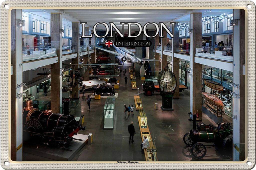 Blechschild Städte London England UK Science Museum 40x30cm
