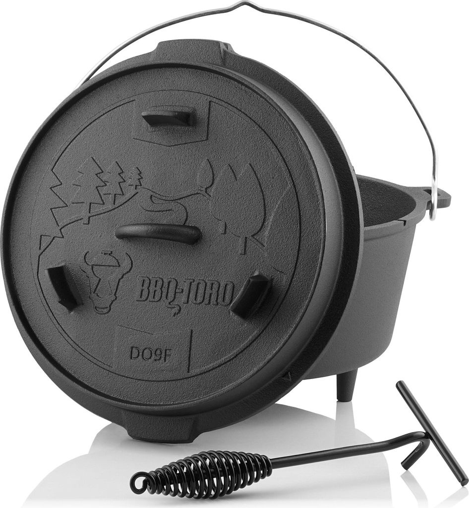 BBQ-Toro Dutch Oven DO9F, 9,0 L Forest Gusseisen Kochtopf, Produktbild 1