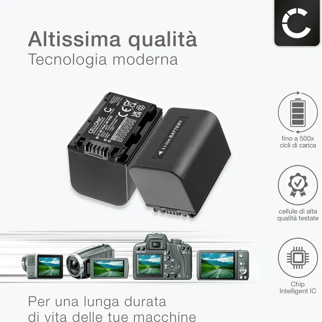 Kit 2 Batterie Viaggio CELLONIC per Sony NP-FH50 NP-FH40 1400mAh - 5
