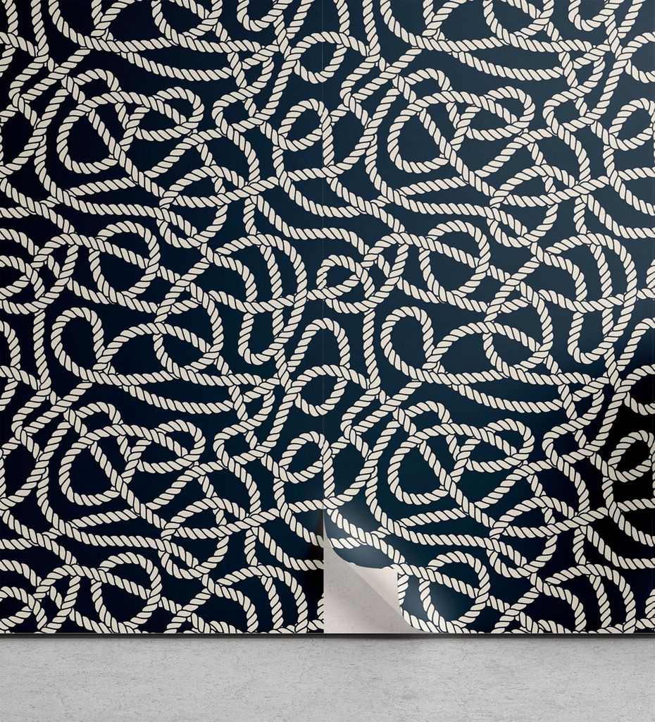 ABAKUHAUS Nautical Blau abziehbare & klebbare Tapete für Zuhause, Marine Verschränkte Rope, selbstklebendes Wohnzimmer Küchenakzent, 33 cm x 250...