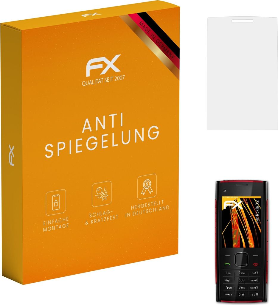 atFoliX FX-Antireflex 3x Schutzfolie kompatibel mit Nokia X2 Displayfolie