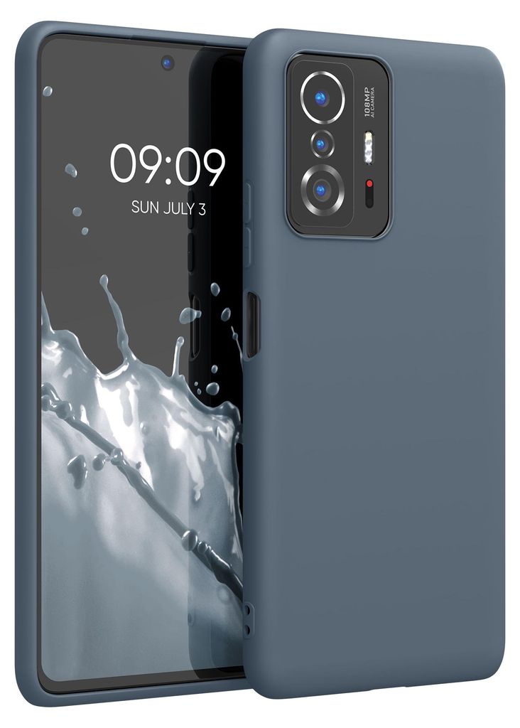 kwmobile Handyhülle für Xiaomi 11T / 11T Pro Hülle - TPU Case - Kabelloses Laden - Schutzhülle Cover in Dunkler Schiefer
