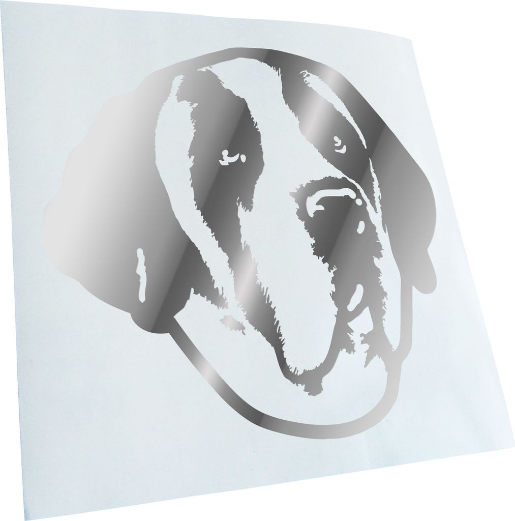 Kiwistar - Autoaufkleber - Saint Bernard Hund - Chrom - 60x55cm - Aufkleber für Auto, Laptop, Fahrrad, LKW, Motorrad mehrfarbig JDM Decal Racing