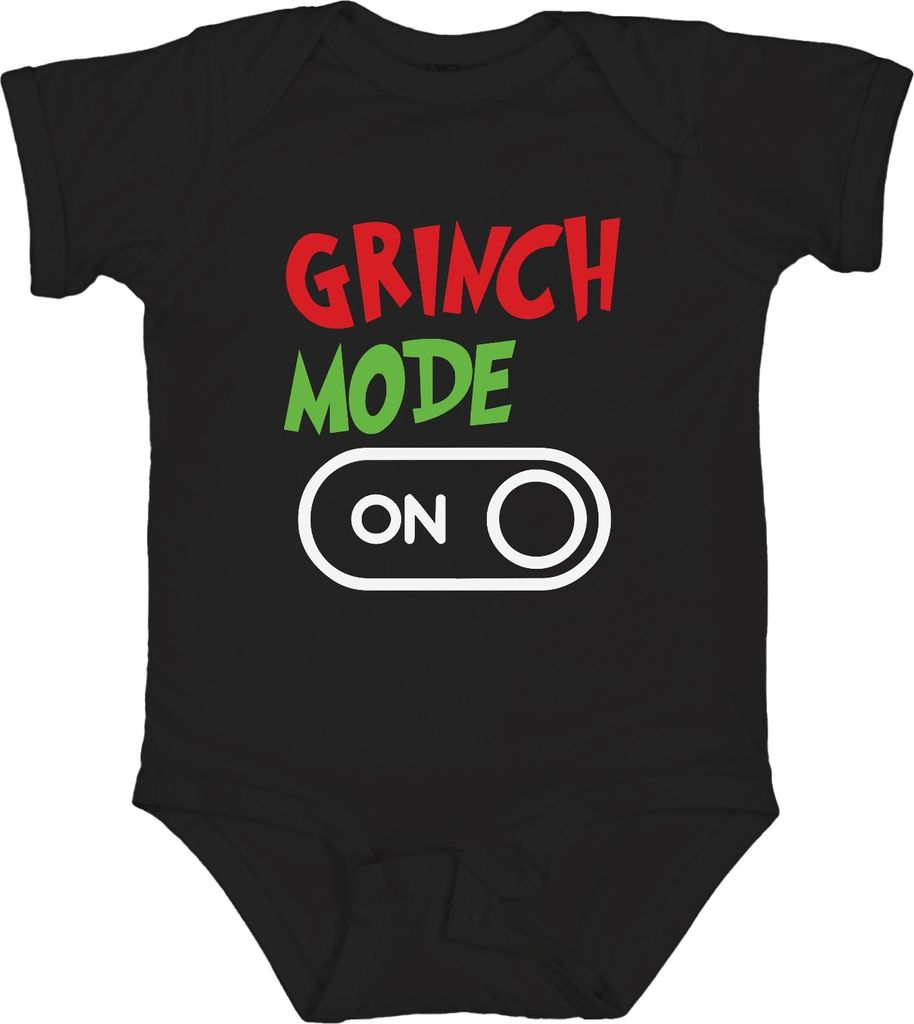 Grinch Mode On Weihnachtsoutfit - Weihnachten Christmas Xmas Unisex Baby Body, Schwarz, 0/3