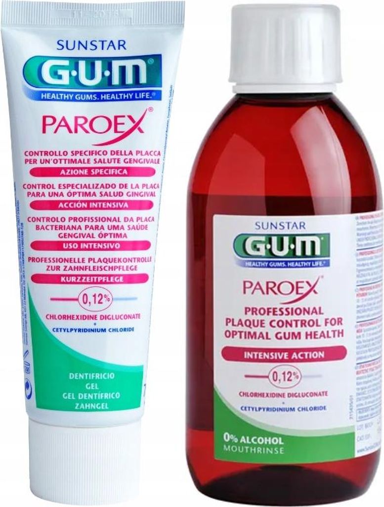 Gum | Dentifricio - Dentifricio e collutorio Paroex 0,12% - Immagine del prodotto 