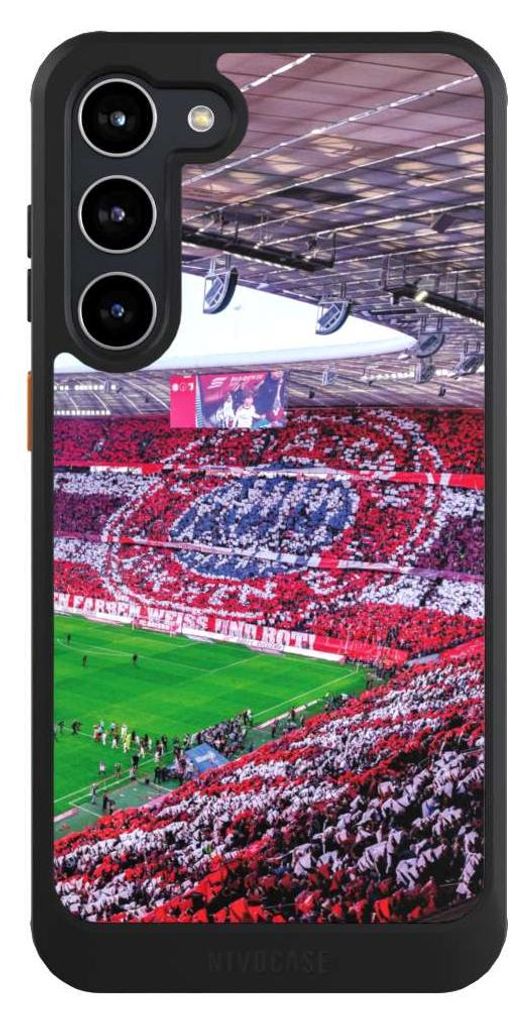 NIVOCASE Hülle für Samsung Galaxy S23+ Handyhülle NIVOcore Case Schwarz FC Bayern München FCB Stadion