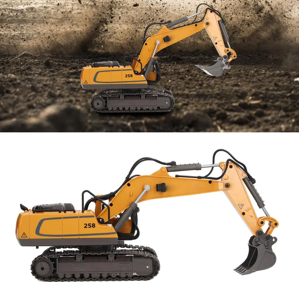 Pelleteuse jouet pour chantier enfant avec télécommande 11 fonctions