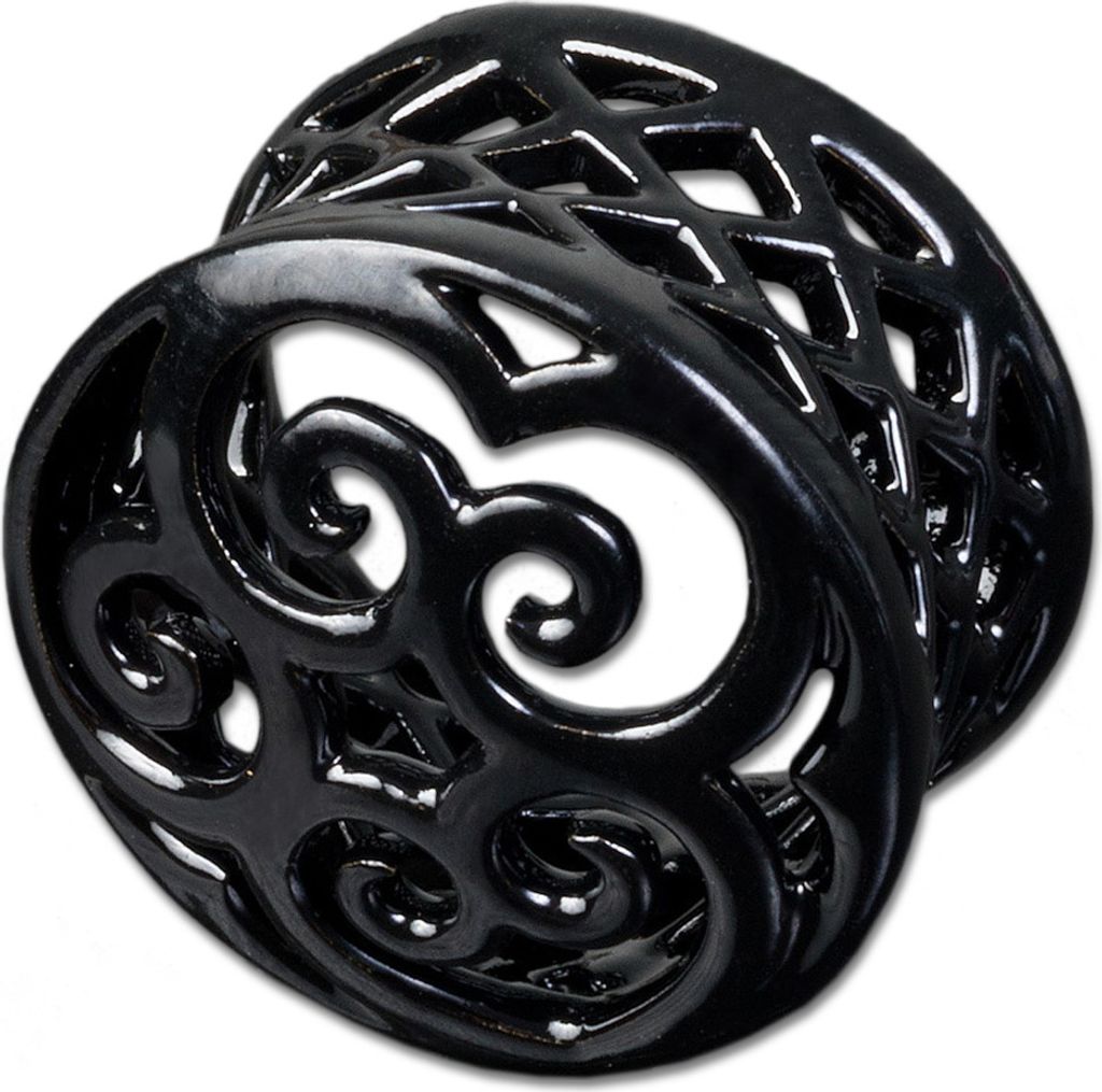 Viva-adorno Flesh Tunnel Acryl Mit Glitzer - Schraubtunnel 3-12mm Dehnung