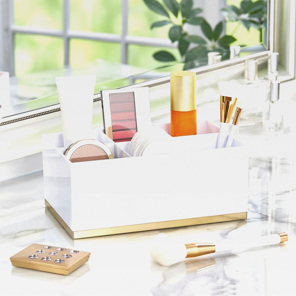 Make-up Organizer – ansteigende Make-up Aufbewahrung mit 6 Fächern aus Kunststoff – Schminkaufbewahrung für Lidschatten, Puder, Lipgloss etc....
