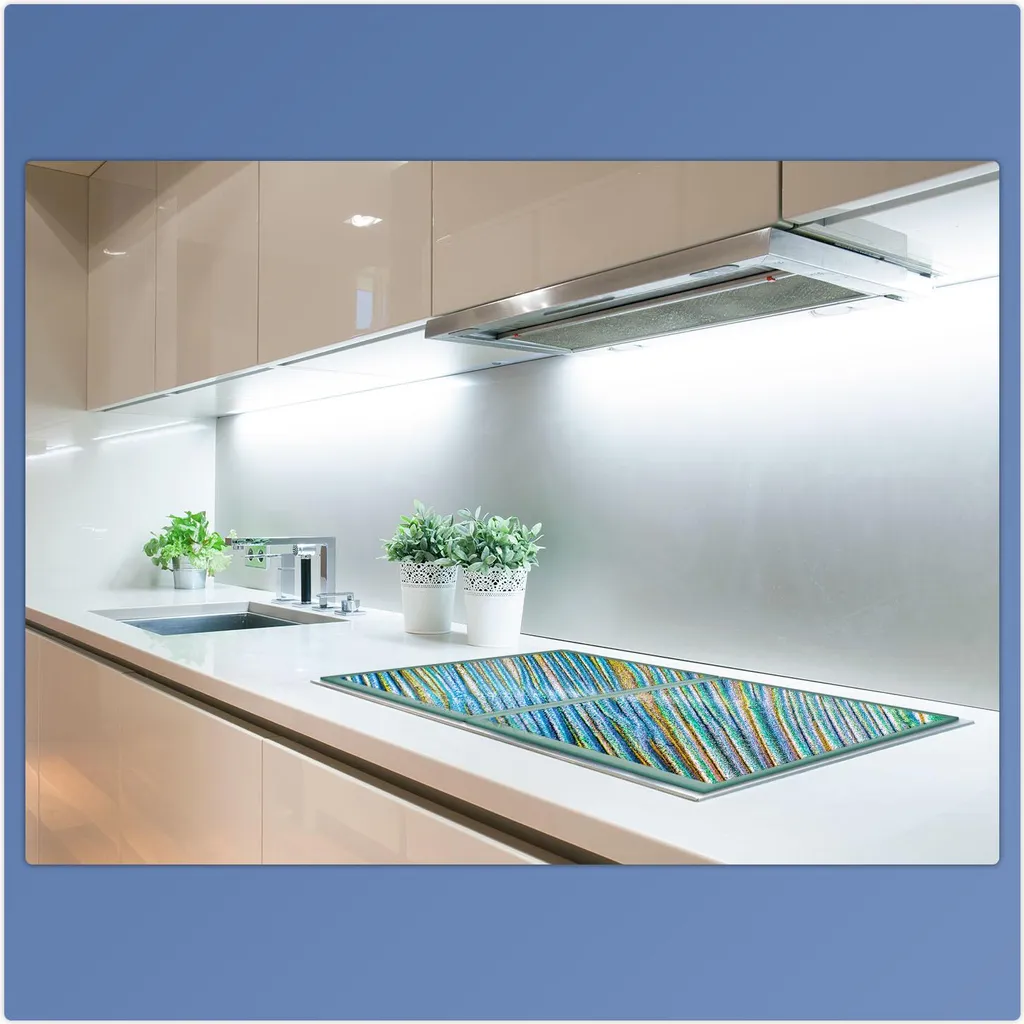 Set 2 Copri Piano Cottura 40x52 cm Astratto | Paraspruzzi Lavabile - 5