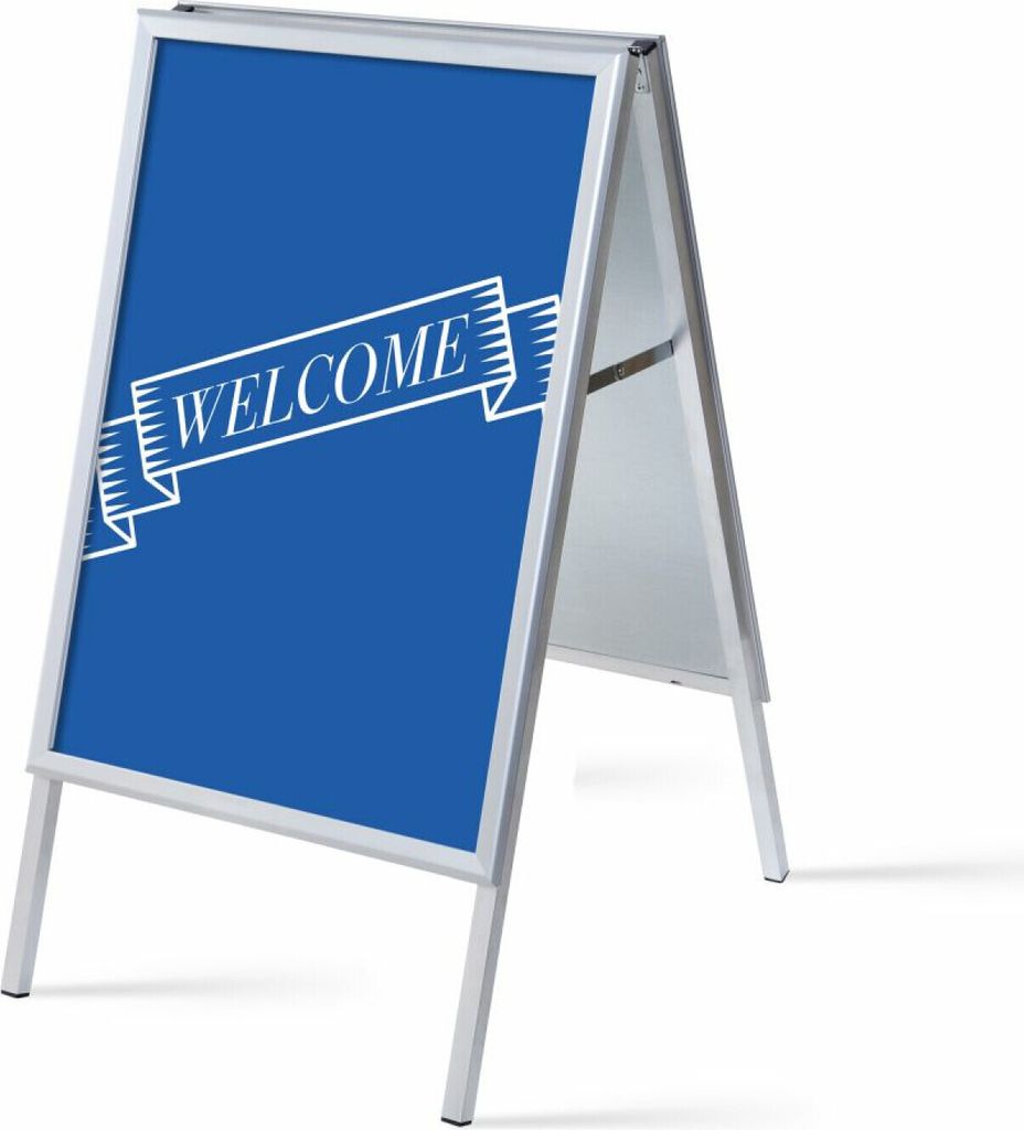 Showdown Kundenstopper - DIN A1 - Komplett-Set - Welcome Englisch - Blau/Schwarz