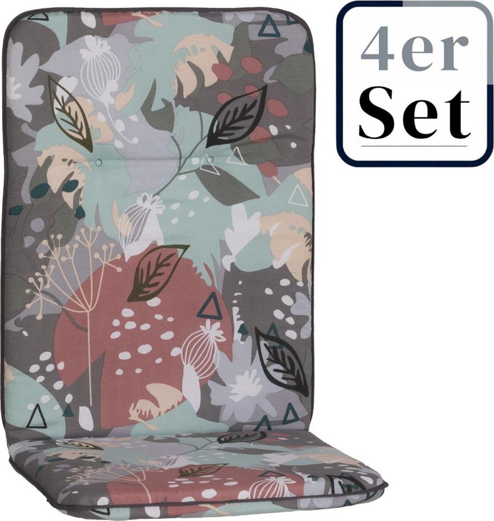 4er Set Hochlehner Auflage Eger, Motiv - abstrakt, bunt, 114x47x5cm