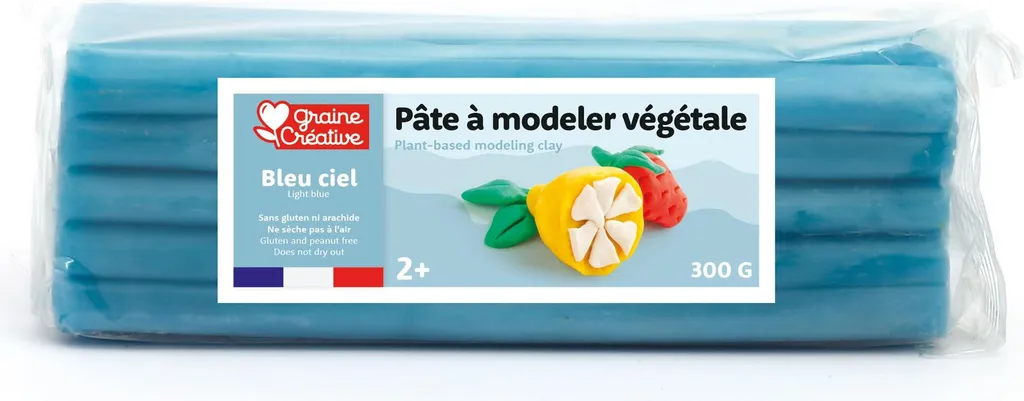Pâte à modeler végétale bleu clair 300g pour loisirs créatifs éveil