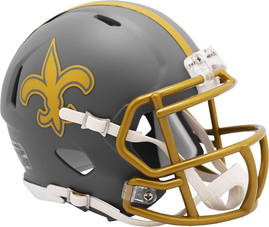 Riddell Speed Mini Football Helm - SLATE New Orleans Saints