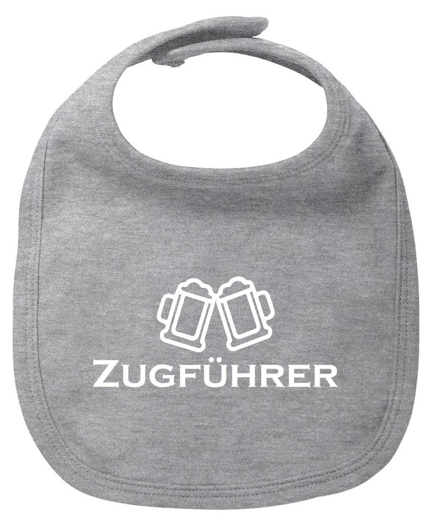 Huuraa Baby Lätzchen Zugführer Schützenfest Heather Grey Klettverschluss Baumwolle Latz Geschenkidee