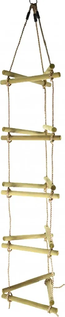 Échelle de corde 1,9 m bois triangulaire stable : évite les chutes