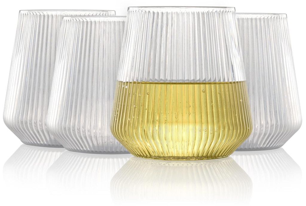 Weingläser aus Tritan-Kunststoff, 355 ml, Wassergläser, Getränkegläser, Saftgläser, 4er-Set, spülmaschinenfest, ideal für Zuhause, Camping u...