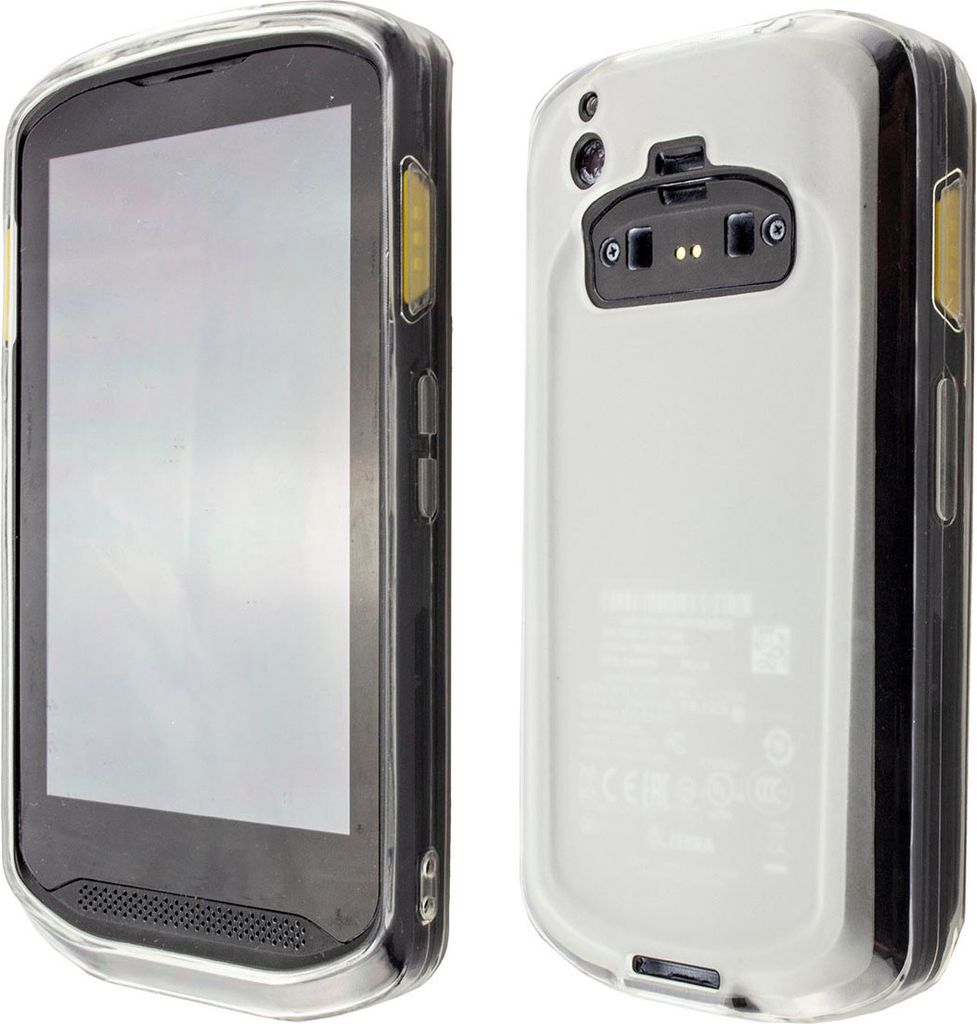 caseroxx Handheld Mobile Computer Schutztasche kompatibel mit Zebra TC20 / TC25, Gummi Tasche weiß-transparent