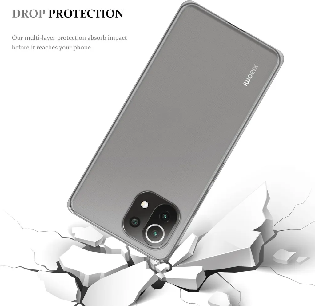 ALAMO Cover In Tessuto E TPU Per Xiaomi Mi 11 Lite (4G/5G/NE) - Grigio, Antiurto, Con Protezione Fotocamera
