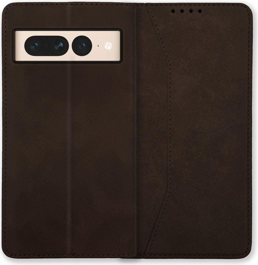Bookstyle 'Premium' Schutzhülle Klapphülle Schutztasche Etui Cover für Google Pixel 7 pro - Coffee