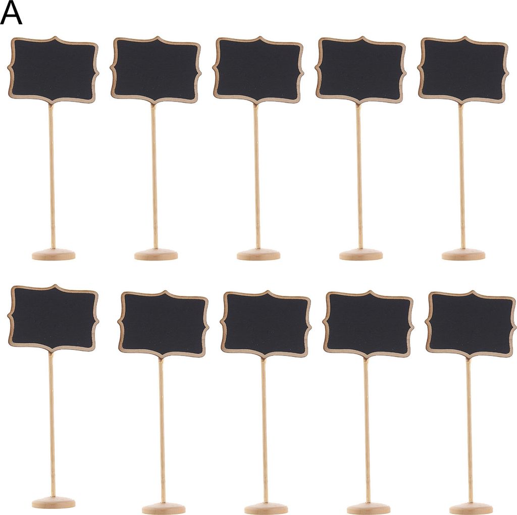 10pcs Mini-Kreideb wiegen kreative Form auf auffälliger Holz kleine Tafelnachrichten mit der Tafel mit Ständer für zu Hause-A