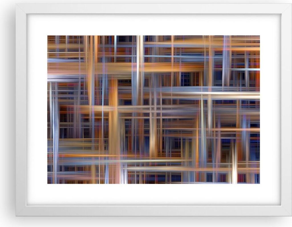 Gerahmtes Poster - Weißer Rahmen - Abstraktion modern - 40x30 cm - Wand Bild - Wanddeko - Wandbilder - Kunstposter - Wandposter - Bilderrahmen - B...