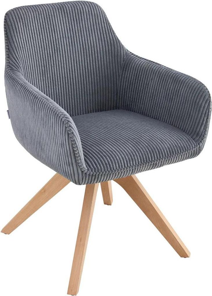 HOMLA PEMA Kordstuhl dunkelgrau 56x60x82 cm Produktbild 